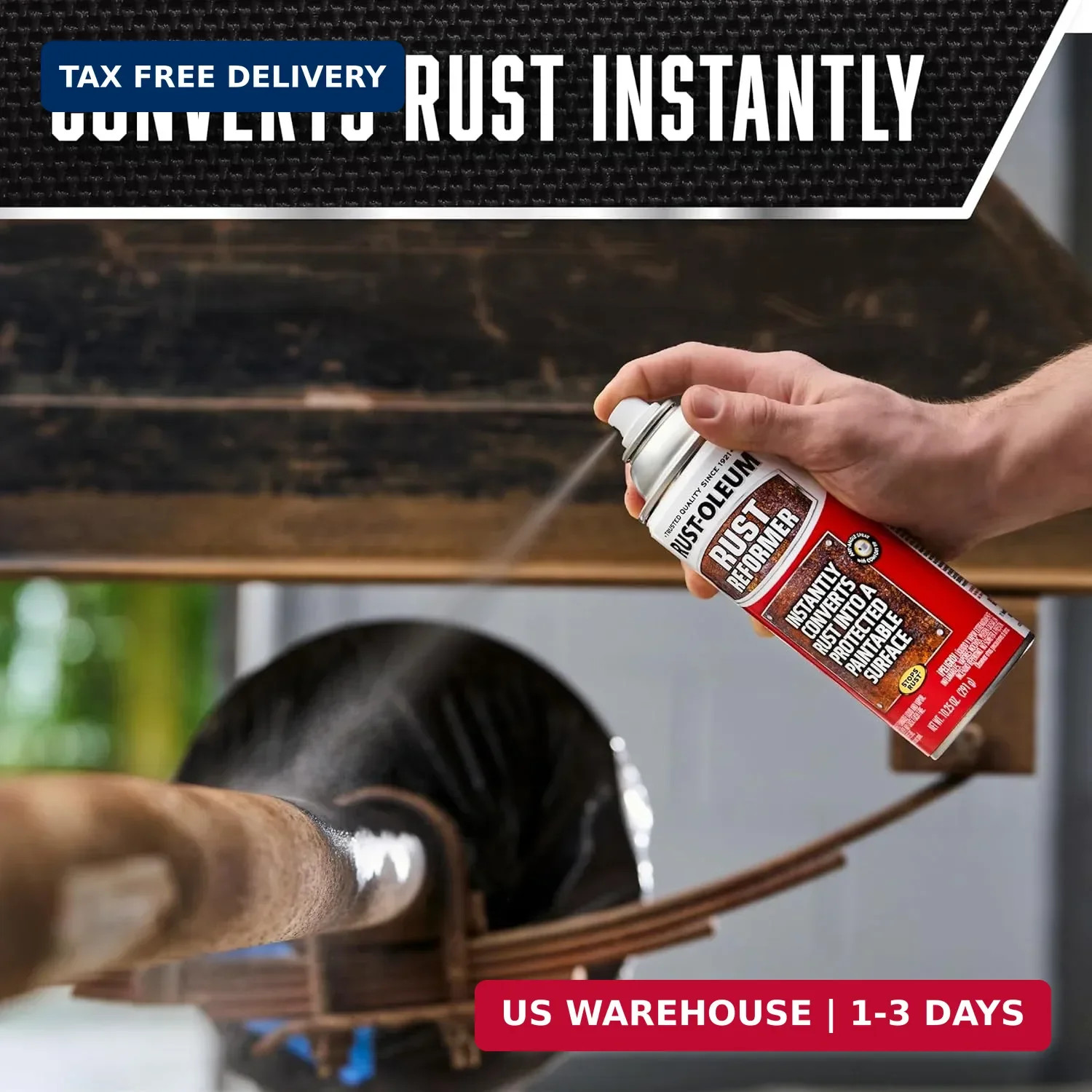 Rust-Oleum 248658 Stops Rust Reformer Spray Paint, 10.25 oz, Matte Black