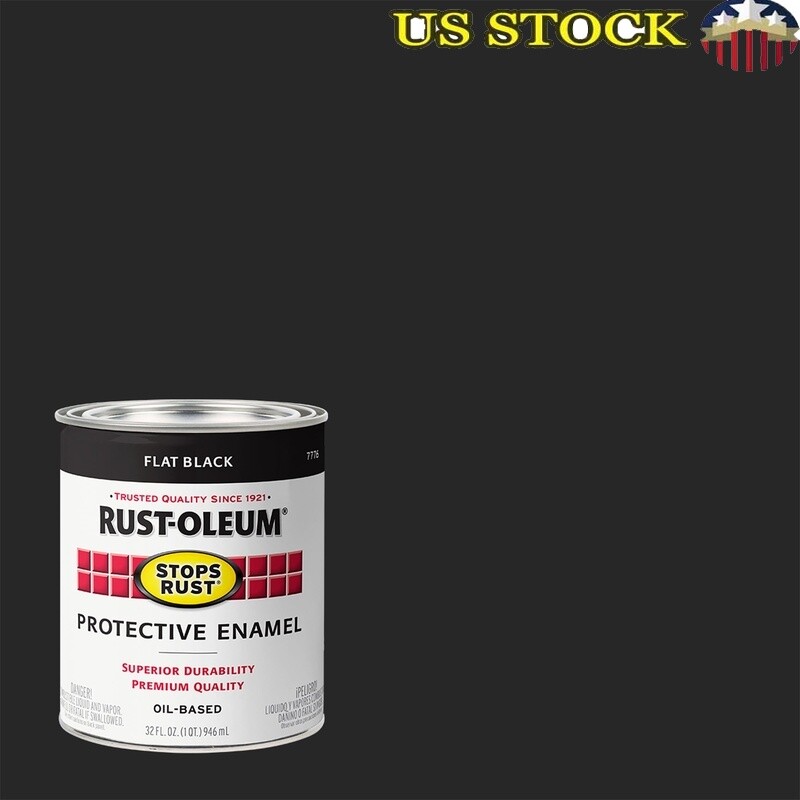 Flat Protective Enamel Paint 7776502 2 Pack Stops Rust Oil Based Rust Prevention