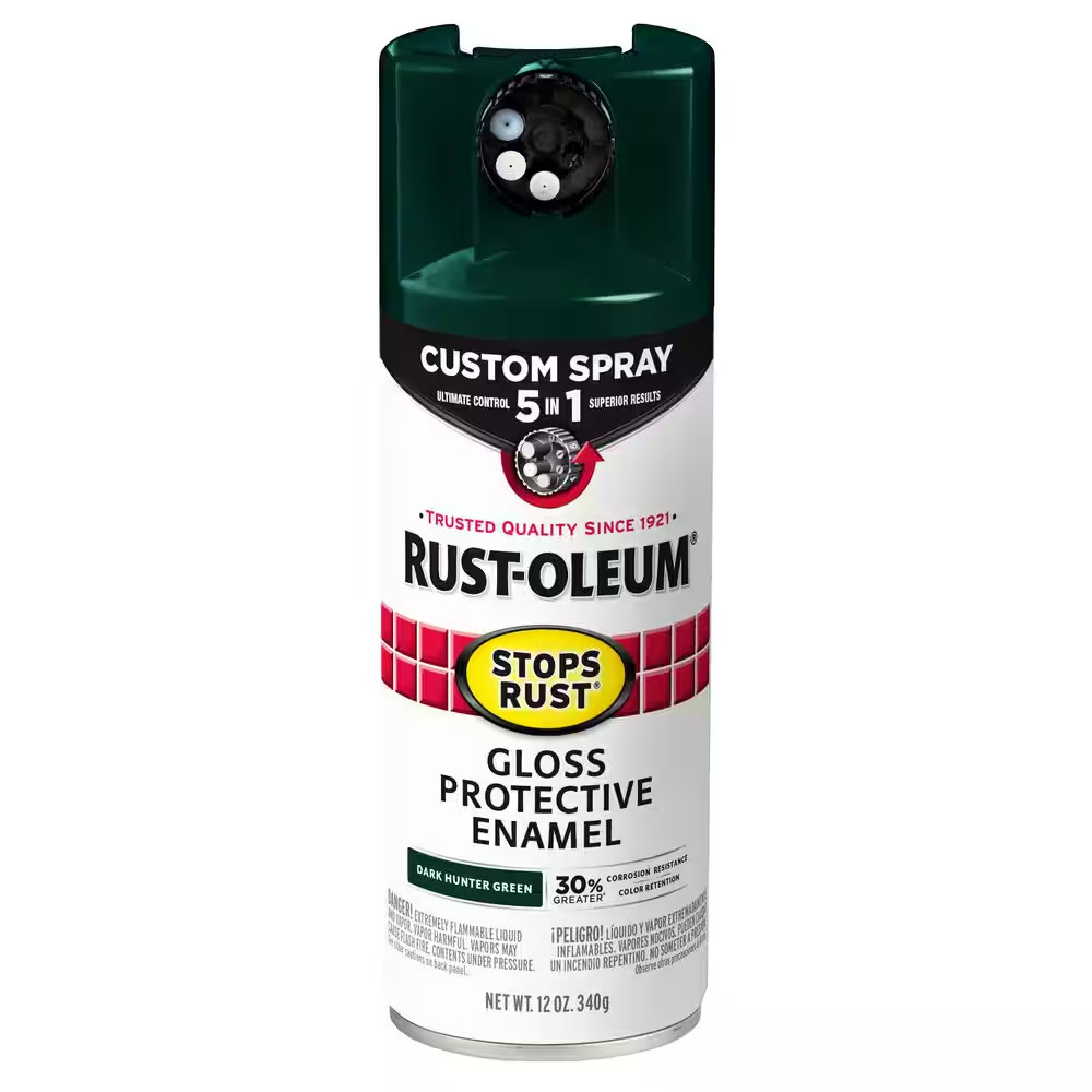3 Pack Rust-Oleum Stops Rust 12oz 5-in-1 Gloss Dark Hunter Green Spray 376902