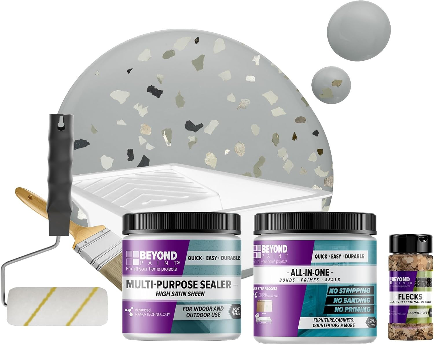 Smoked Gray Countertop Makeover Kit – Paint, Sealer & Tools Included