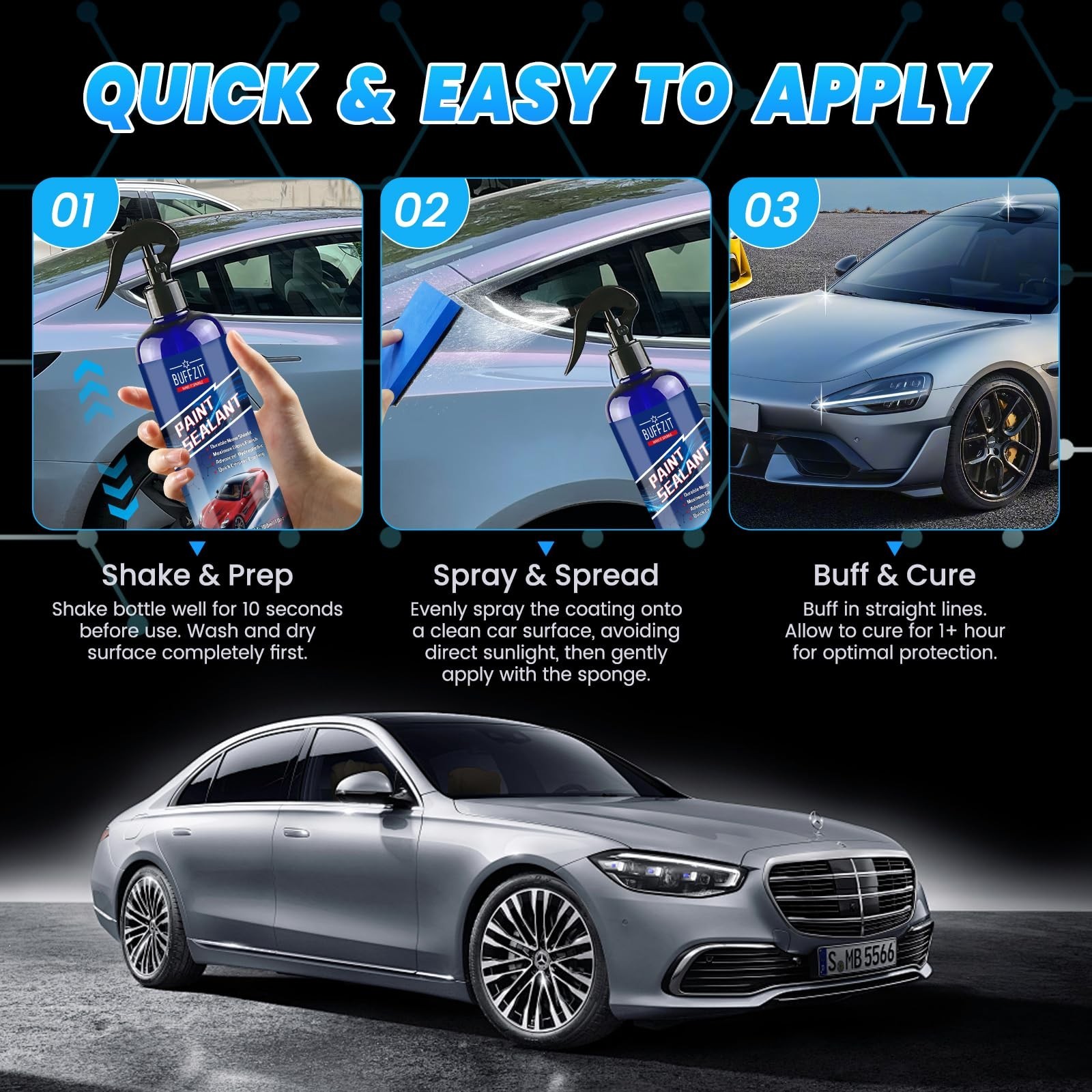 Paint Sealant Spray Quick Effect Coating Agent for High Gloss Shine & Protect…