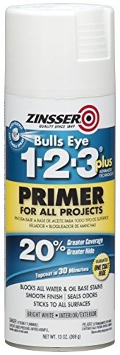 White Spray Primer 13 oz Oil Based Interior Exterior Stain Blocking Bonding