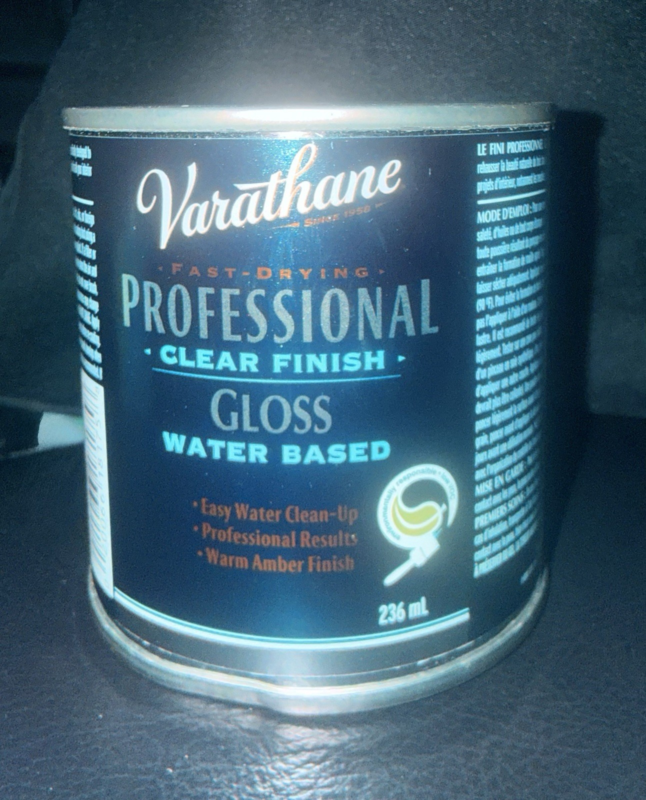 New Rust-Oleum VARATHANE POLYURETHANE Clear Finish Gloss Water Based 8oz 236 ML