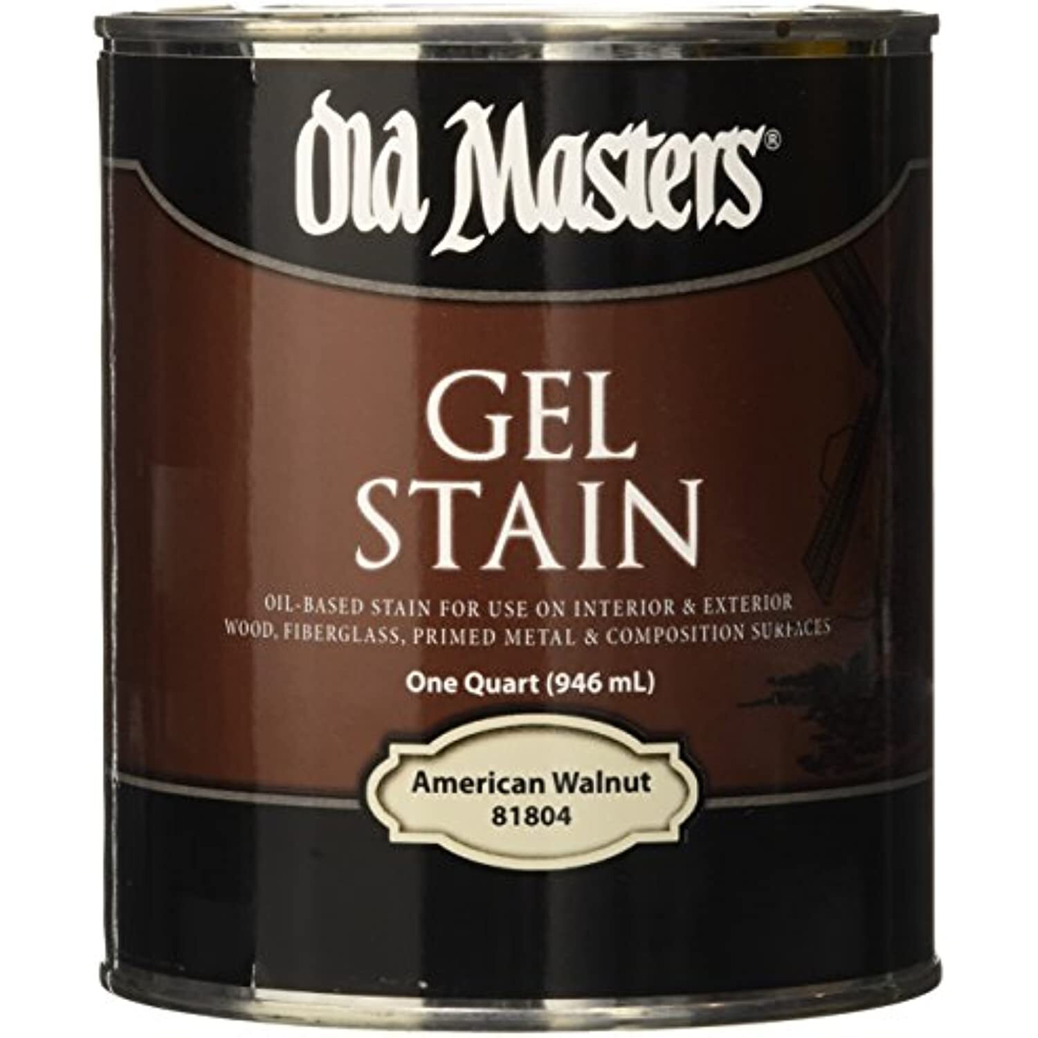 Old Masters 182305 81804 Gel Stain American Walnut Oil-Based, 32 Fl Oz
