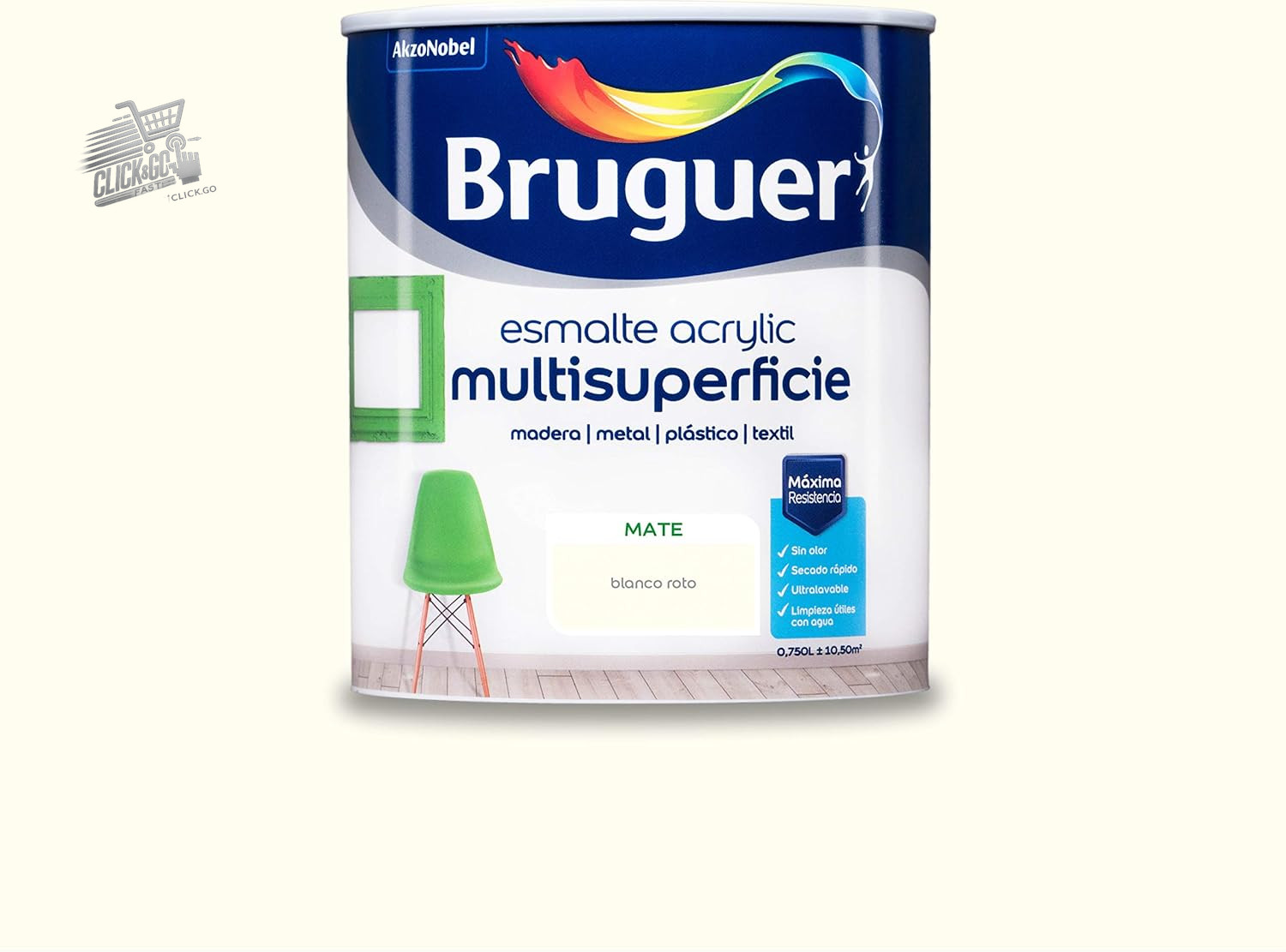 Acrylic Multi-Surface Enamel Water Based Matte White Pattern 750ml