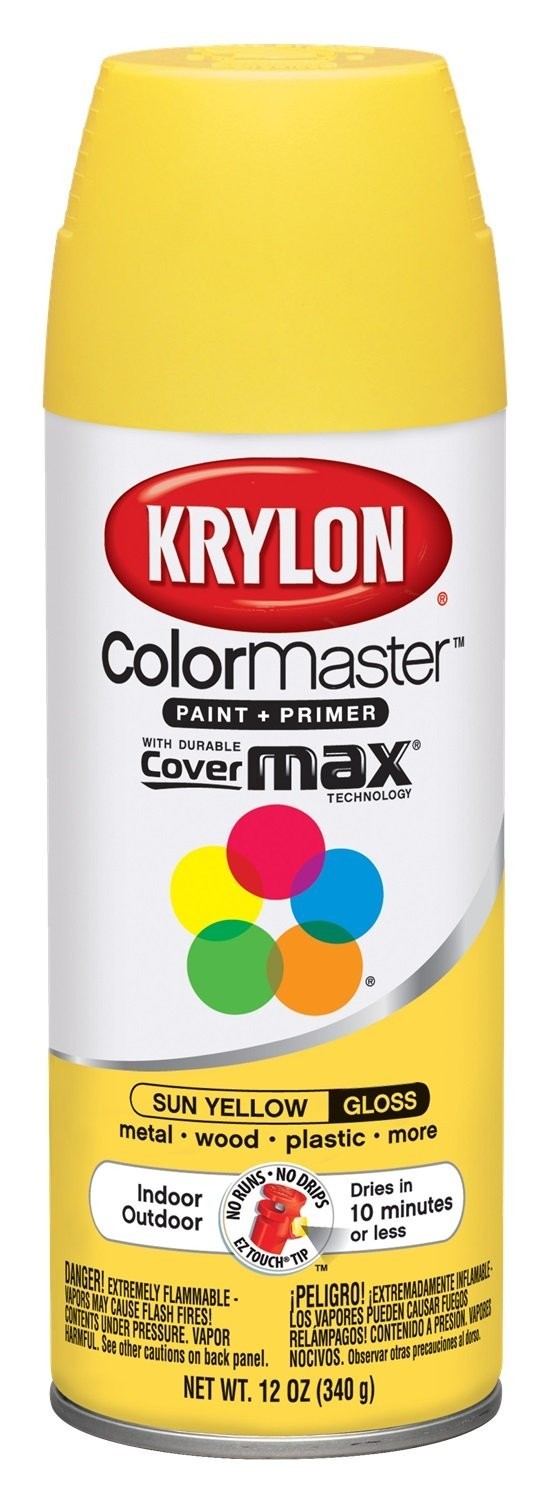 “Gloss Sun Yellow Spray Paint + Primer, 12 oz – Fast Drying, Durable Finish”
