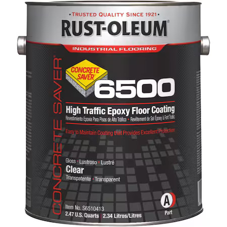 Rust-Oleum S6510413 1 Gal Floor Coating, High Gloss Finish, Clear, Solvent Base