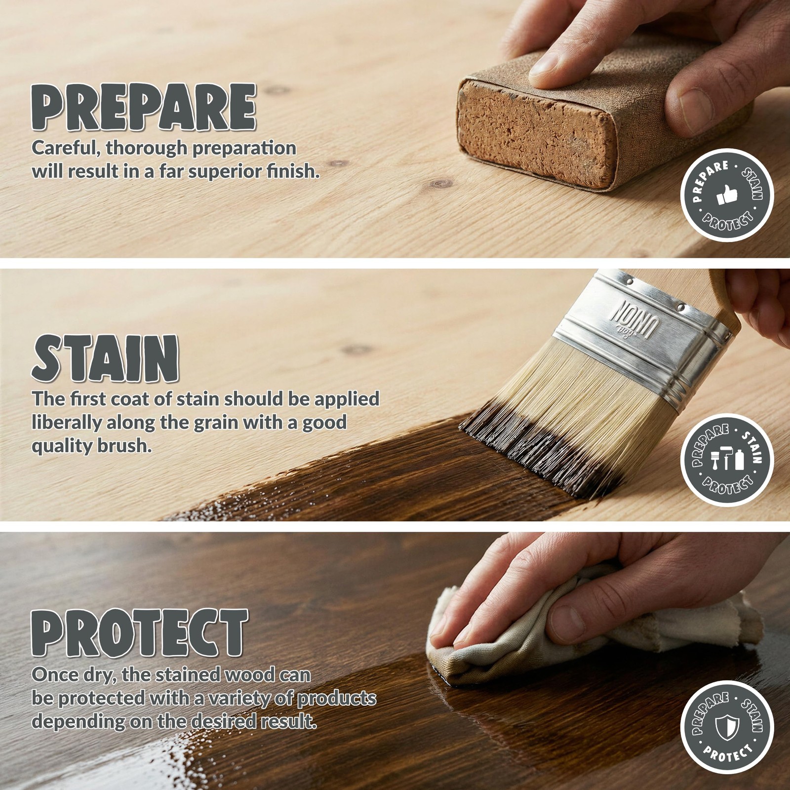Wood Stain Water Based – 8.5oz/250ml – Indoor Furniture Stain Light & Dark Fi…