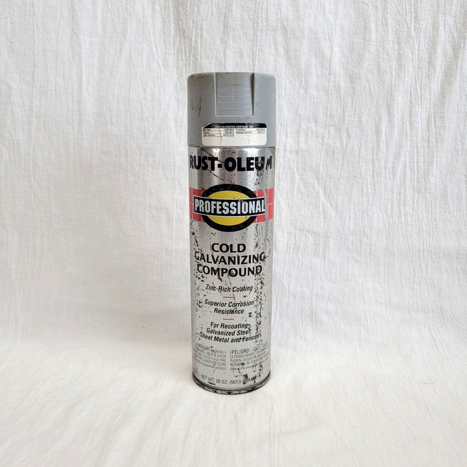 Cold Gray, Rust-Oleum Professional Galvanizing Compound Spray Paint USED PROP