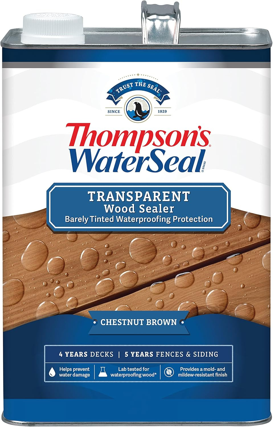 Thompson’S Waterseal Transparent Waterproofing Wood Stain and Sealer, Chestnut