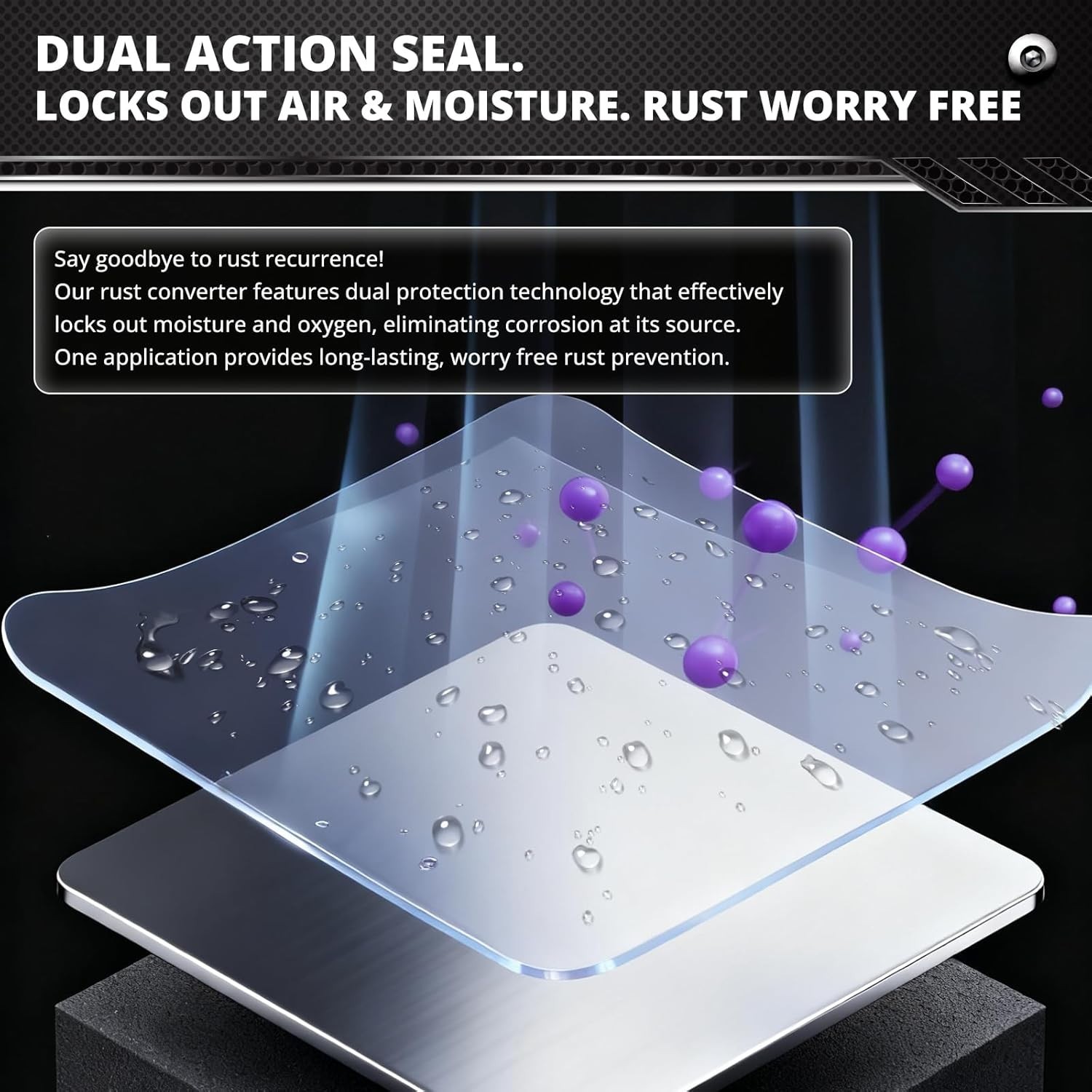 2 in 1 High-Flow Metal Paint for Rust Prevention and Protection, Black 16 oz