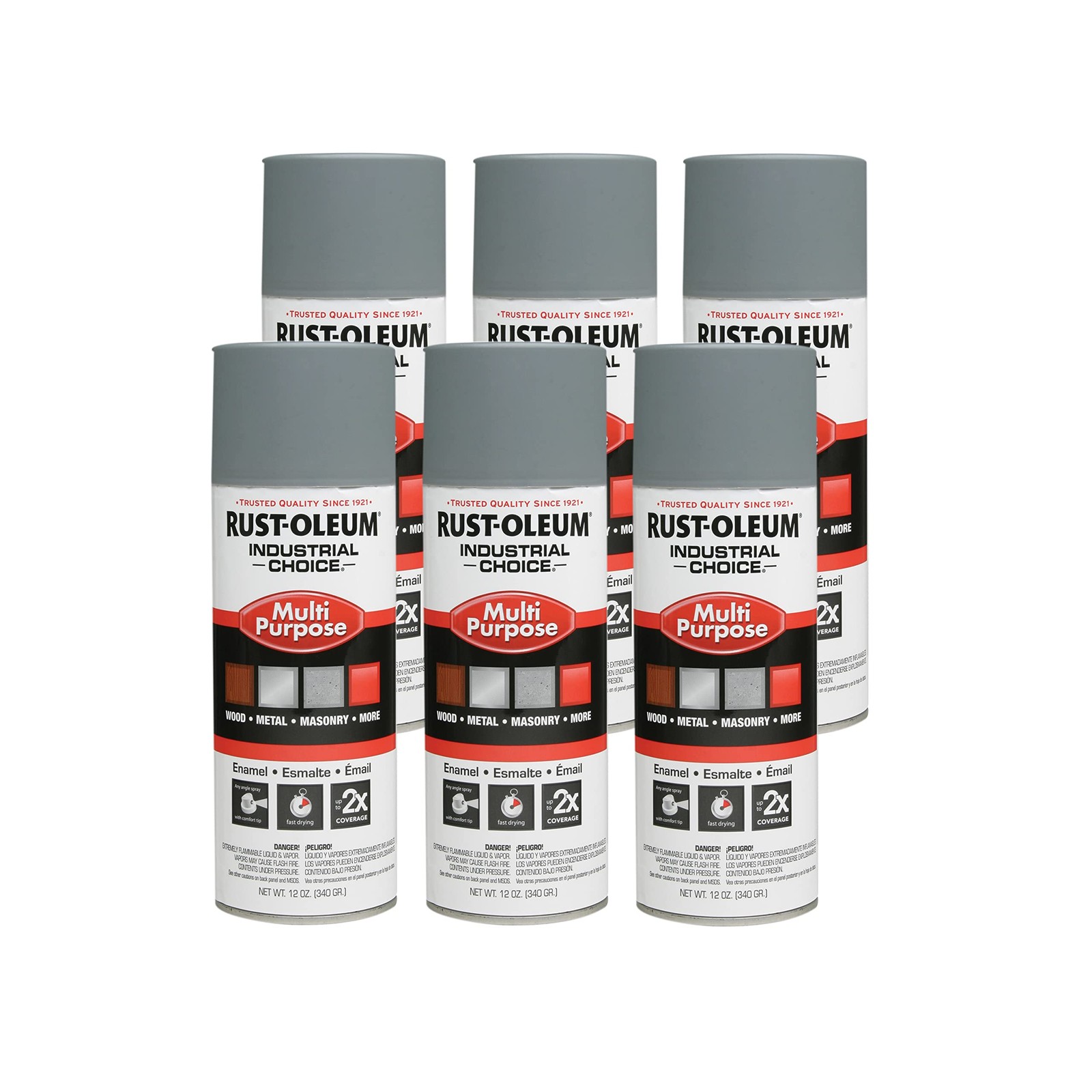 Rust-Oleum 1680830-6PK Industrial Choice 1600 System Multi-Purpose Spray Prim…