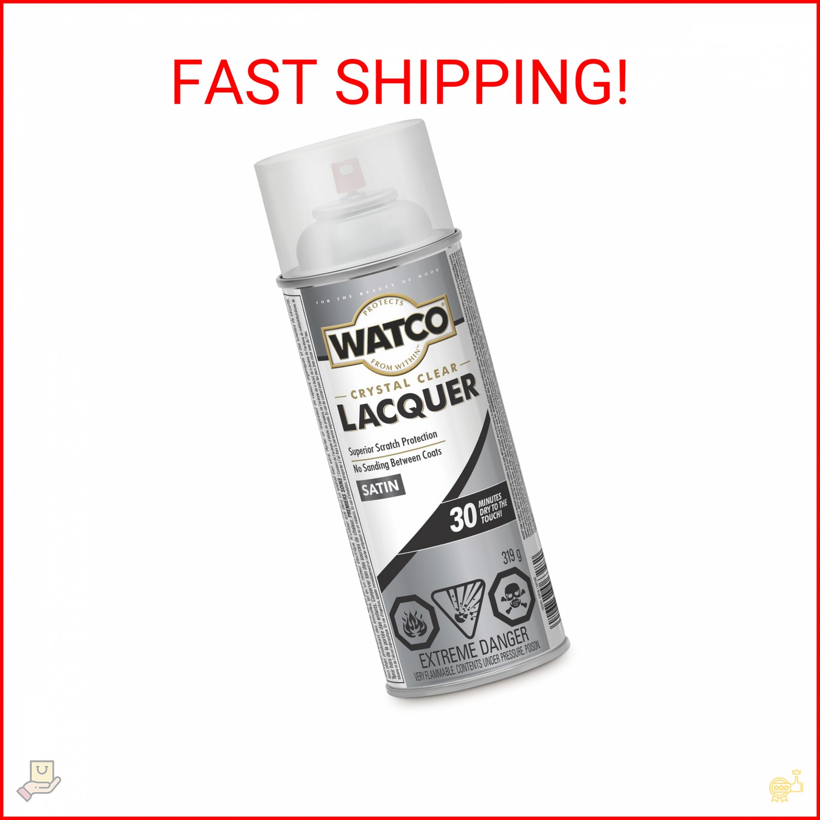 Watco 11.25 Oz. Clear Satin Spray Lacquer – 1 Each