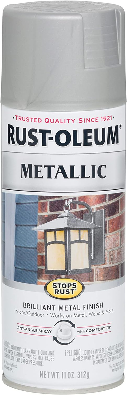 7277830 Stops Rust Metallic Spray Paint, 11 Oz, Matte Nickel