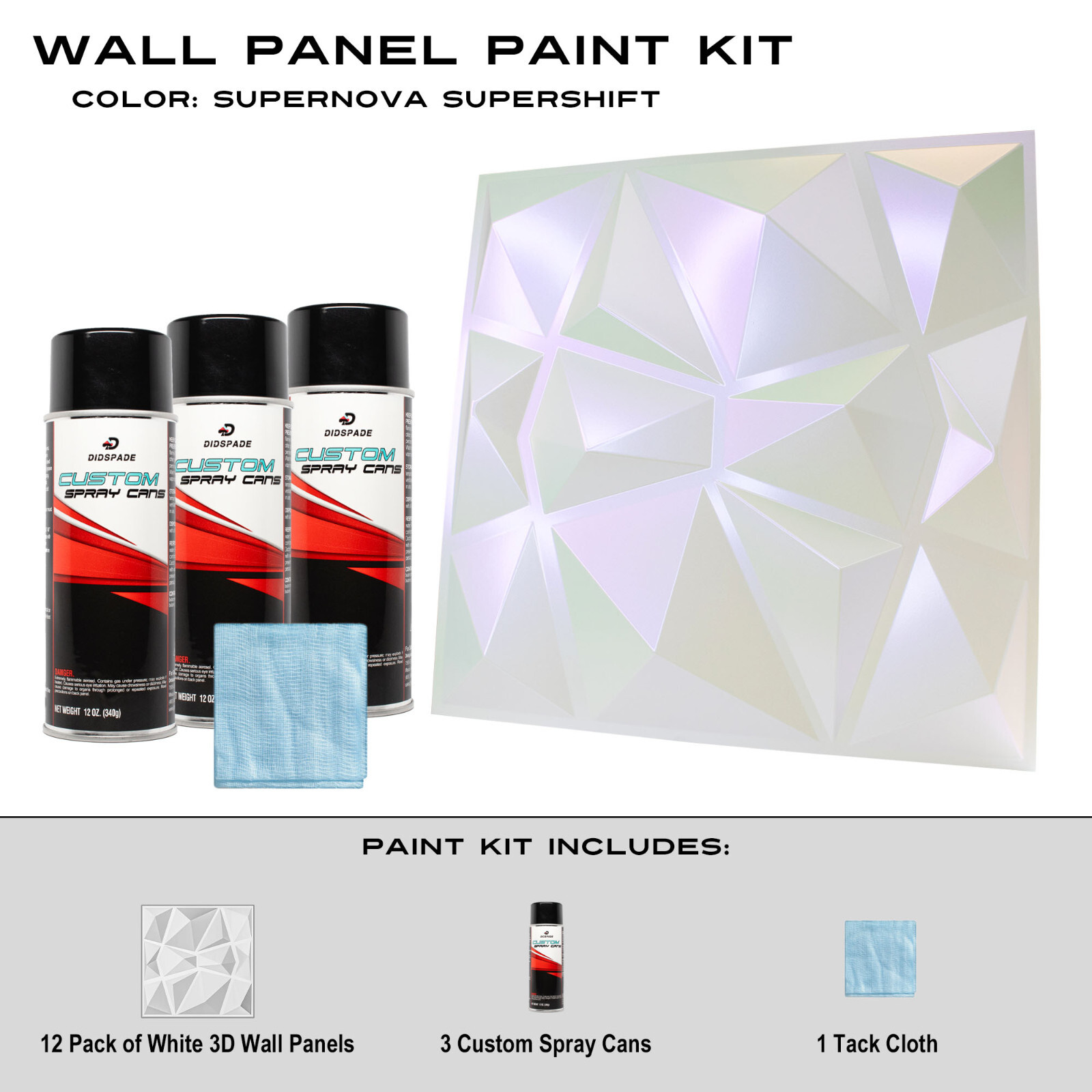 Supernova SuperShift White Wall Panel Paint Kit Blue Purple Pink Gold Green
