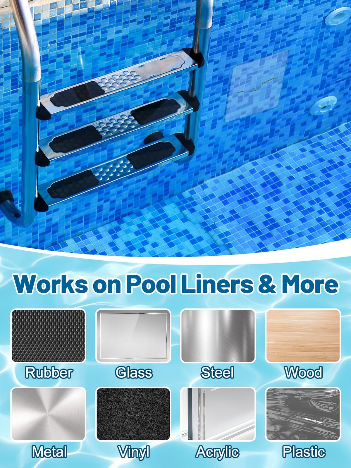 20pcs Self-Adhesive Underwater Pool Liner Repair Patch – 4in x 4×4 in, Clear