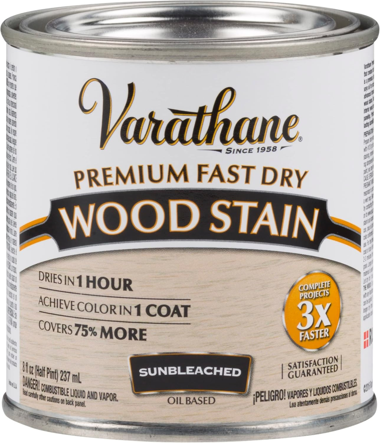 Premium Fast Dry Wood Stain, Half Pint, Sunbleached