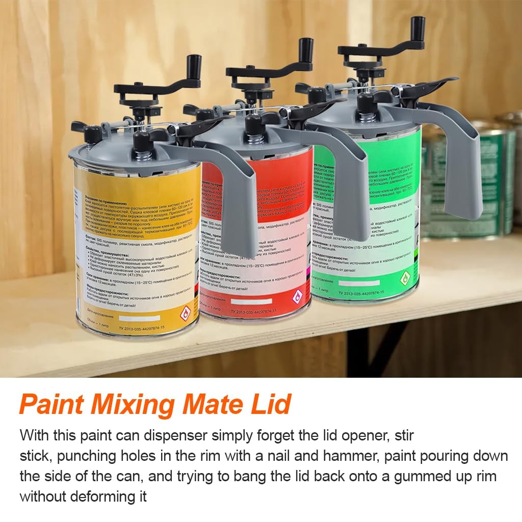 XINHNMUU 2 PCS 4L Mixing Mate Paint Lid Kit, Paint Can Pouring Spout