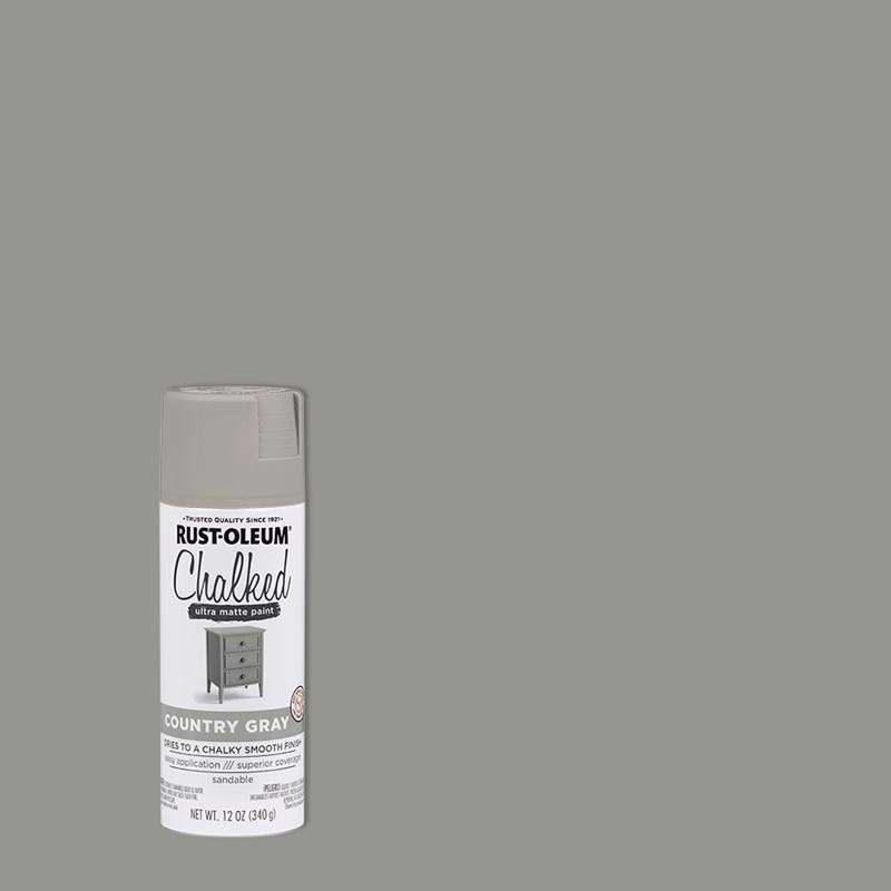 Rustoleum 302593 12 Oz Country Gray Chalked Ultra Matte Spray Paint