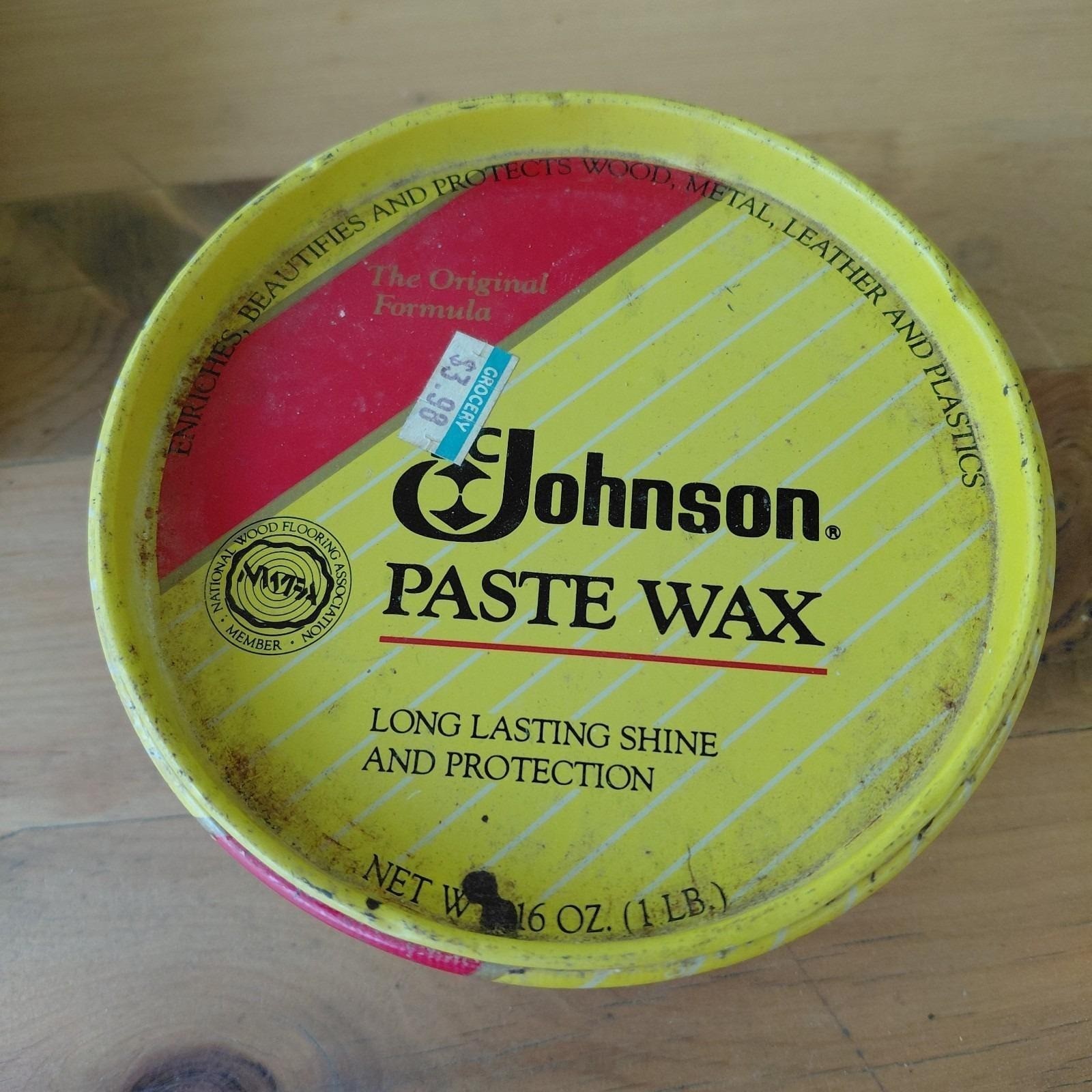 SC Johnson Paste Wax Original Formula 16 oz Tin Discontinued 80% Full Johnsons