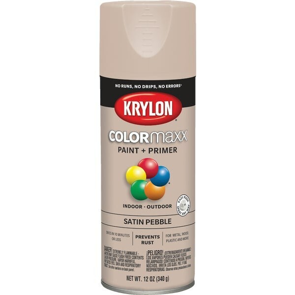 (6)-Krylon ColorMaxx 12 Oz. Satin Spray Paint, Pebble Model: K05572007
