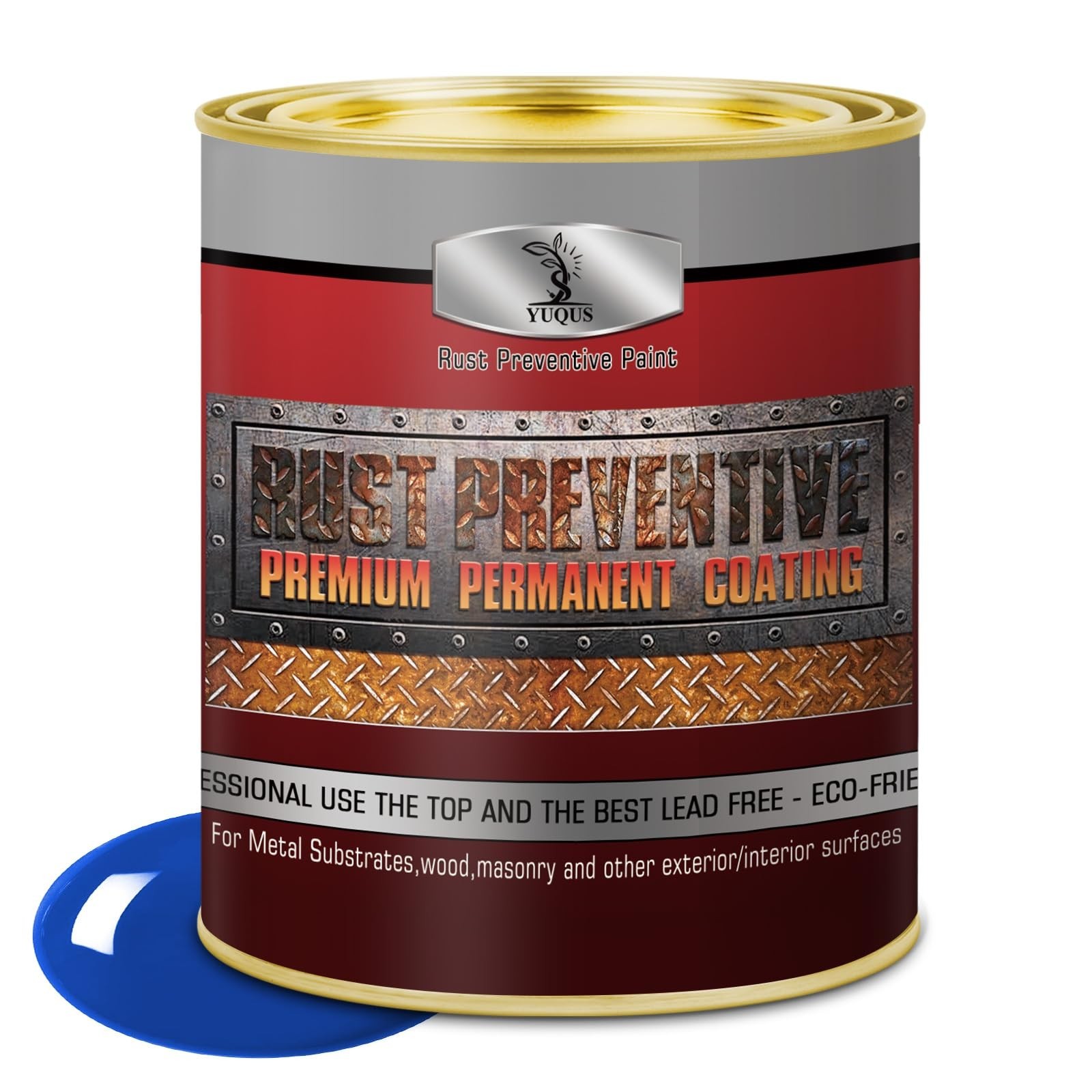 Water-Based Metal Anti-Rust Paint, High Gloss Blue 16 fl oz, Metal Primer and…