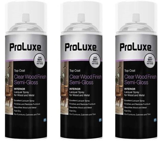 ProLuxe PLX011S/54 Semi-Gloss 12.25 oz Clear Wood Finish Aerosol – Pack of 3