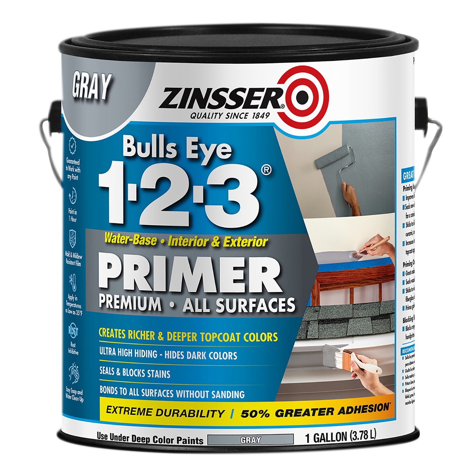 Zinsser Bulls Eye 1-2-3 Primer for all surfaces GRAY gallon