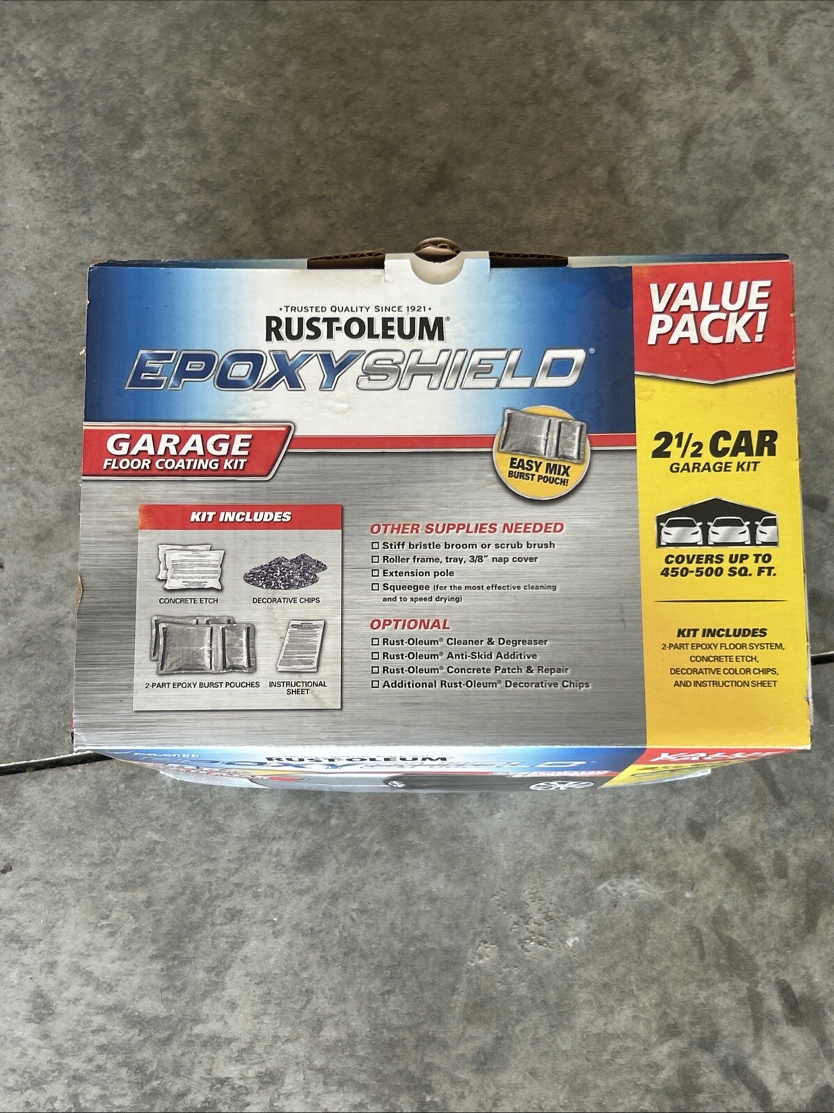 Rust-Oleum EpoxyShield 240 oz. Dark Gray Gloss 2.5-Car Garage Floor Kit