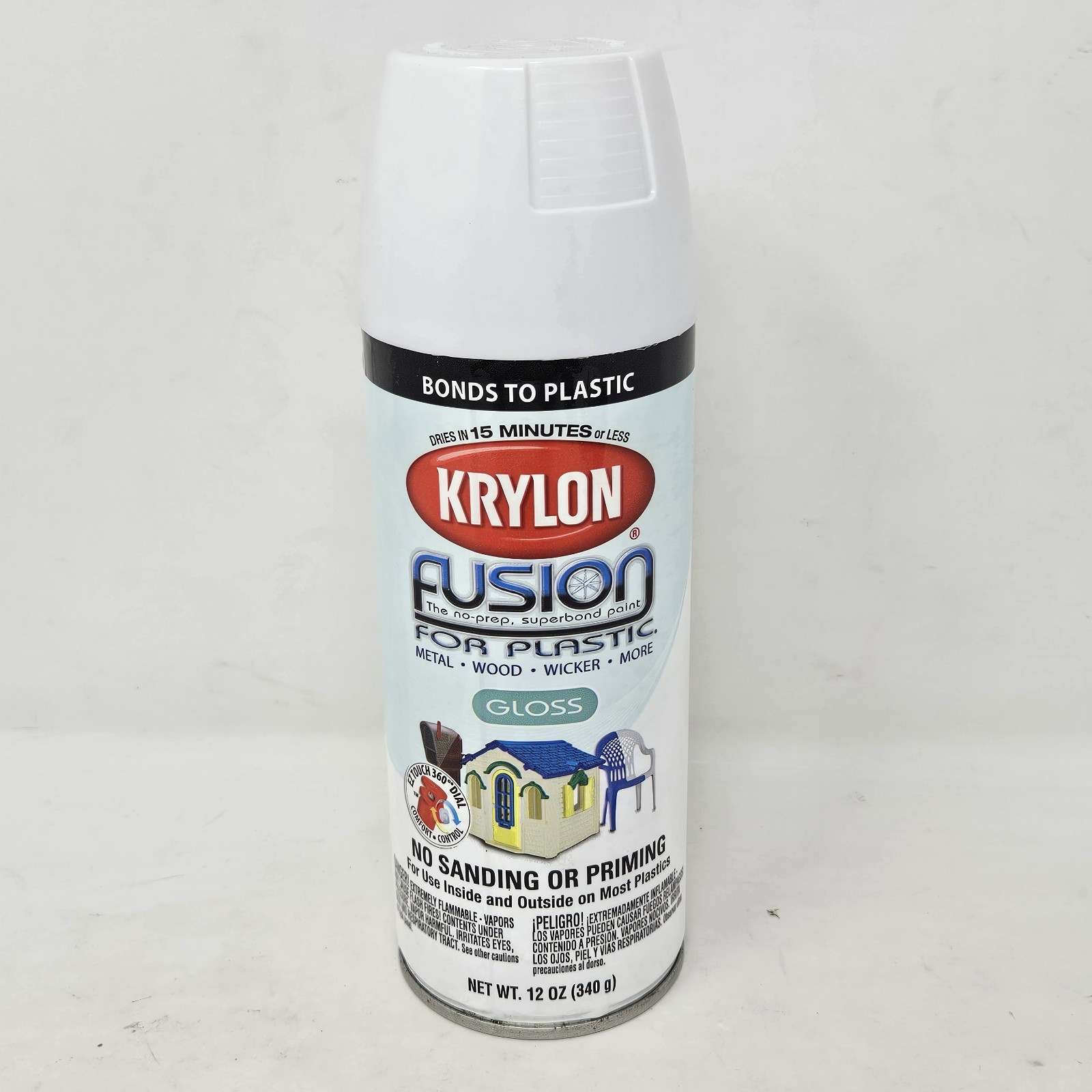 Krylon Fusion For Plastic Gloss White 2320 Aerosol Spray Paint – 12 Oz