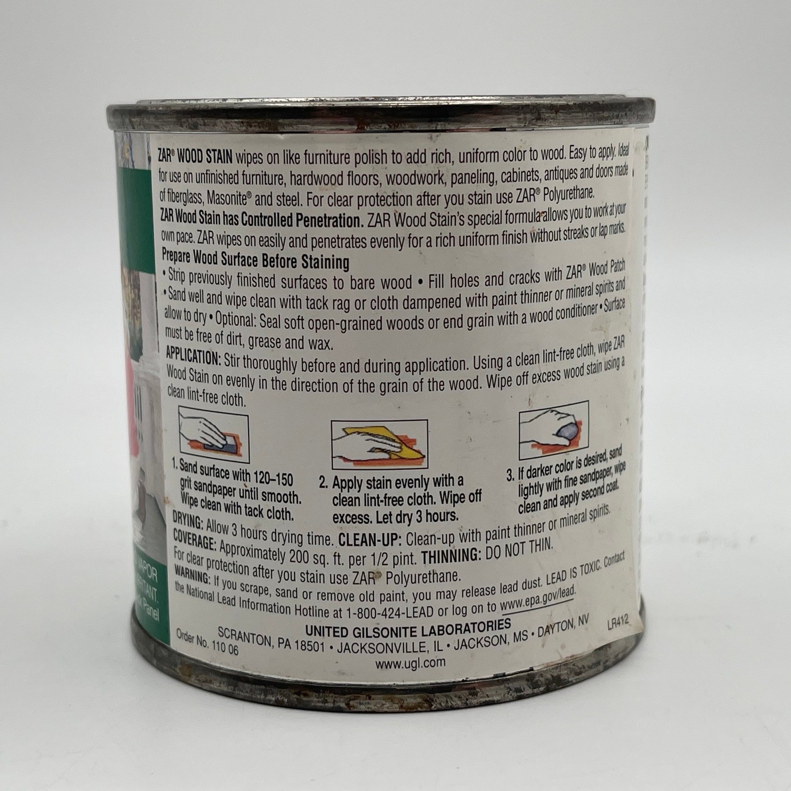 ZAR Interior Oil-Based Wood Stain 110 Salem Maple 1/2 PT 236 mL Fast Drying