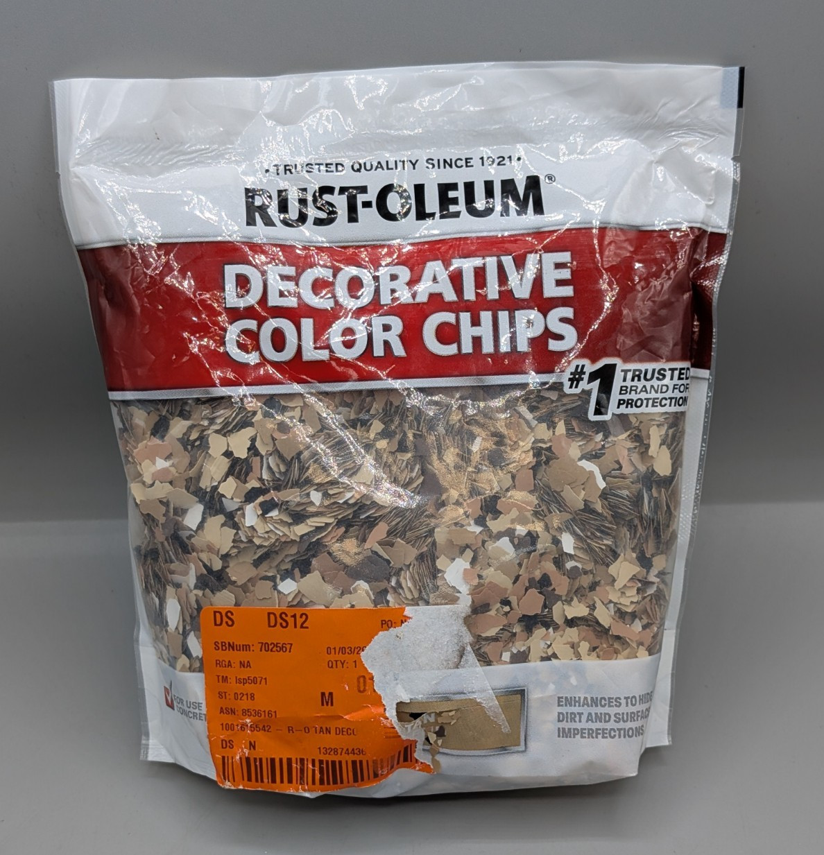 Rust-Oleum Decorative Color Chips, Tan Blend Style, MPN 301357