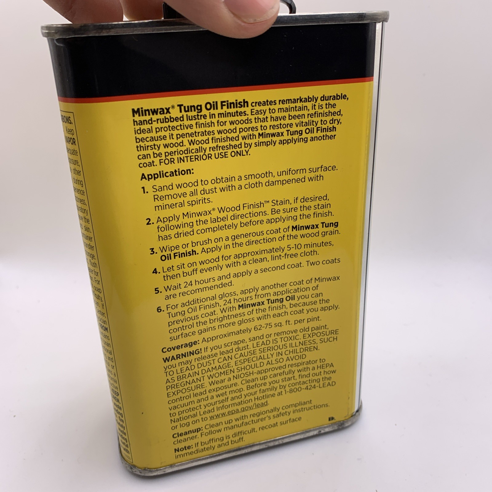 Minwax 47500 Tung Oil Wood Natural Color Finish 1 pint or 16 fl. oz. NEW