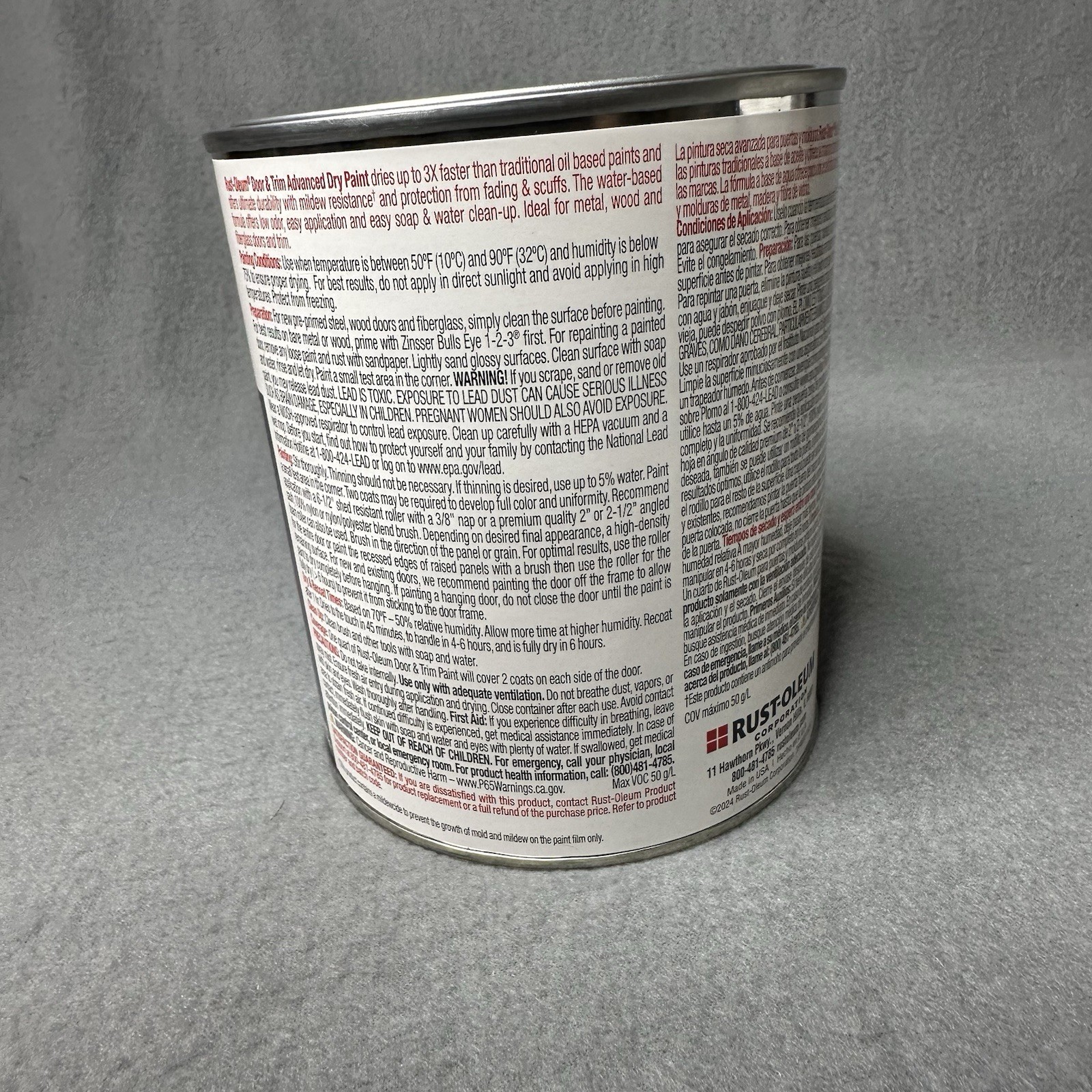 Rust-Oleum 369383 Door & Trim Advanced Dry Satin Black 1 quart