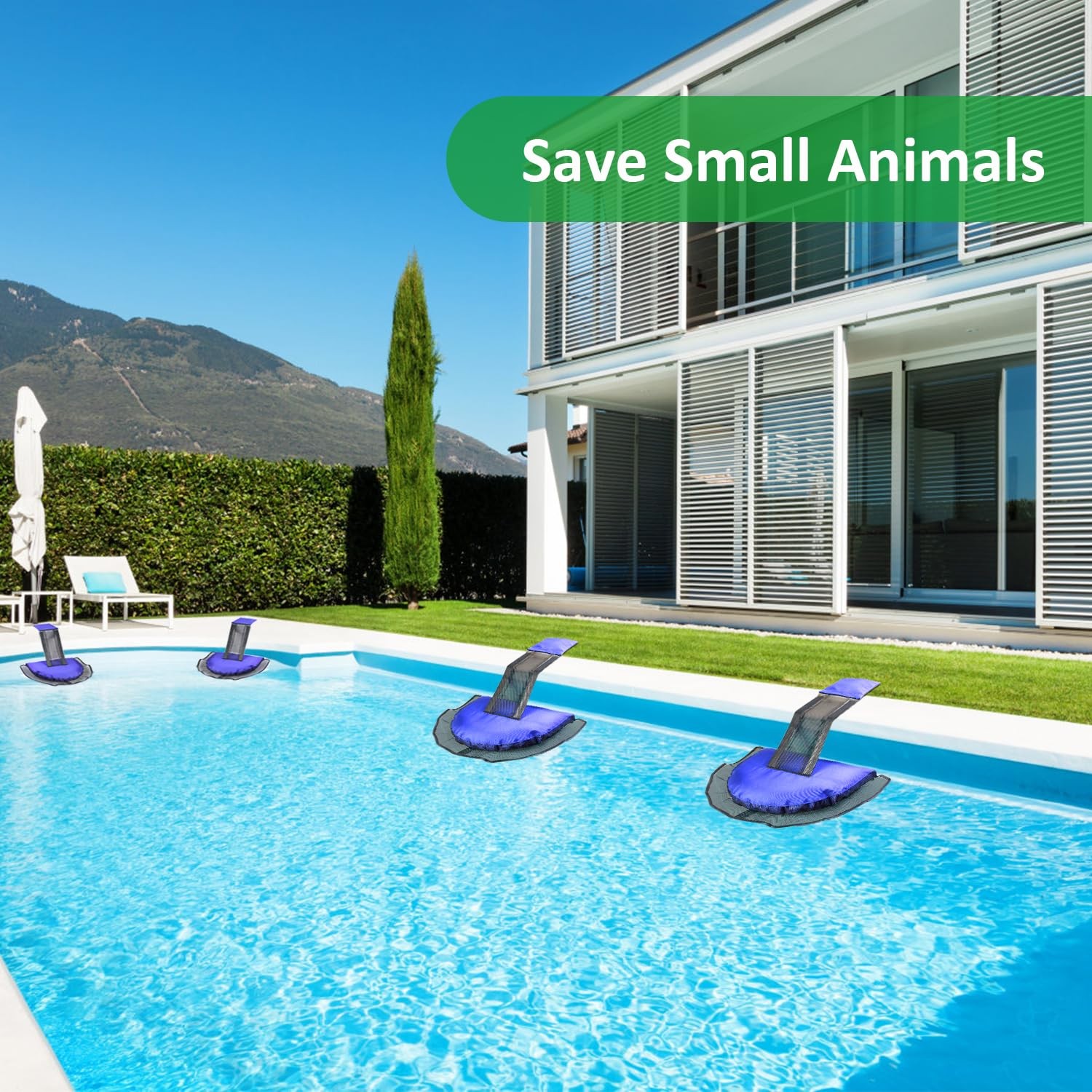 Fabflame 2 Pack Animal Saving Escape Ramp for Pools 2PCS-Dark Blue, Dark Blue