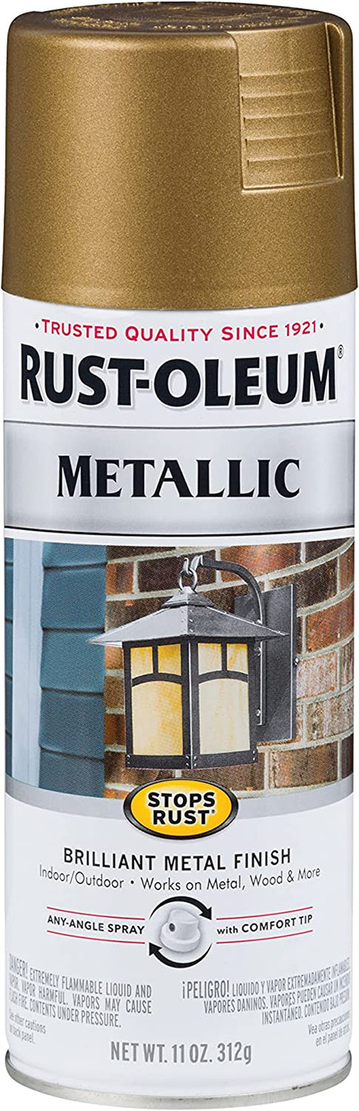 Rust-Oleum 313142 Stops Rust Metallic Spray Paint, 11 Oz, Champagne Bronze