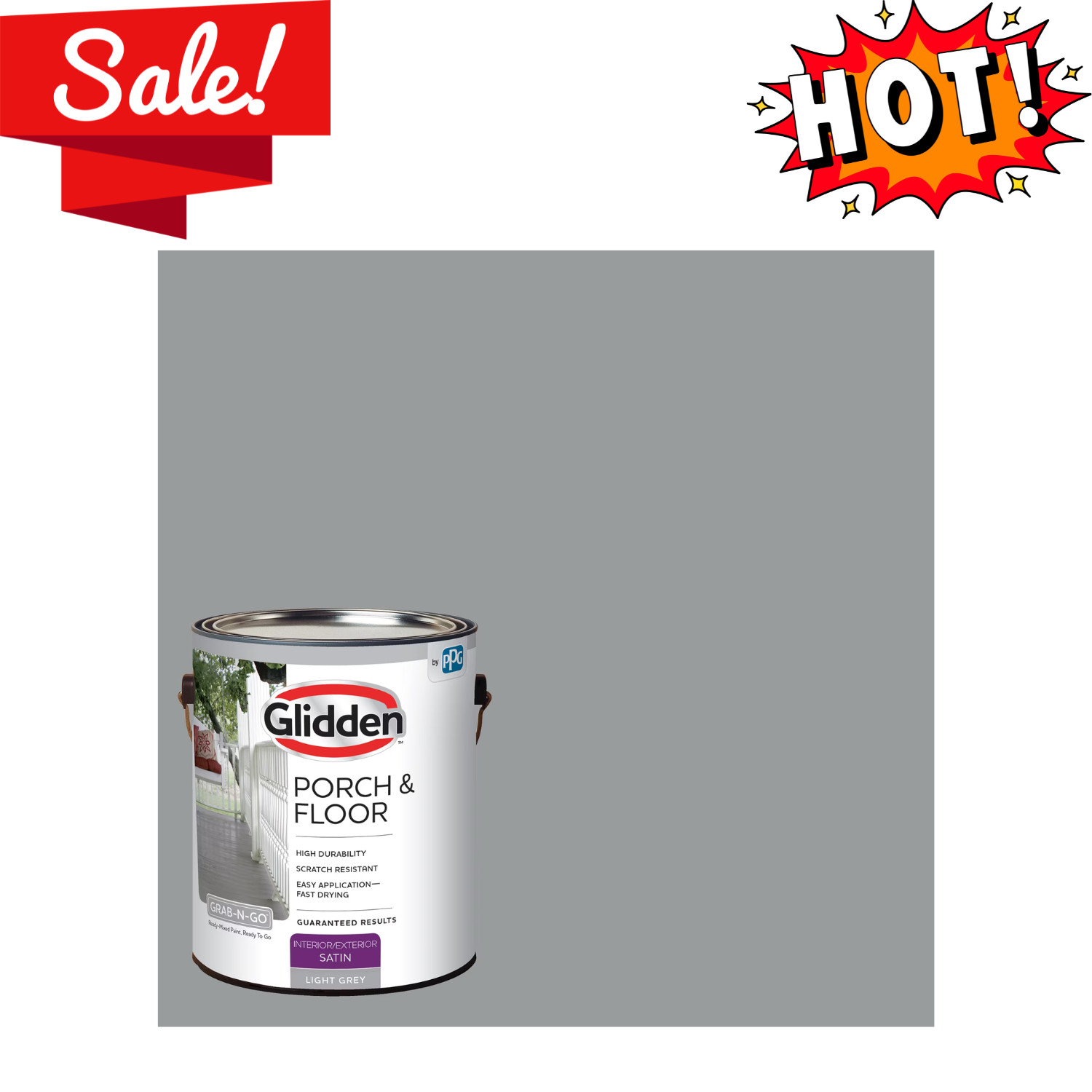 Glidden Porch & Floor 1 gal Light Gray Satin Interior Exterior Paint Primer