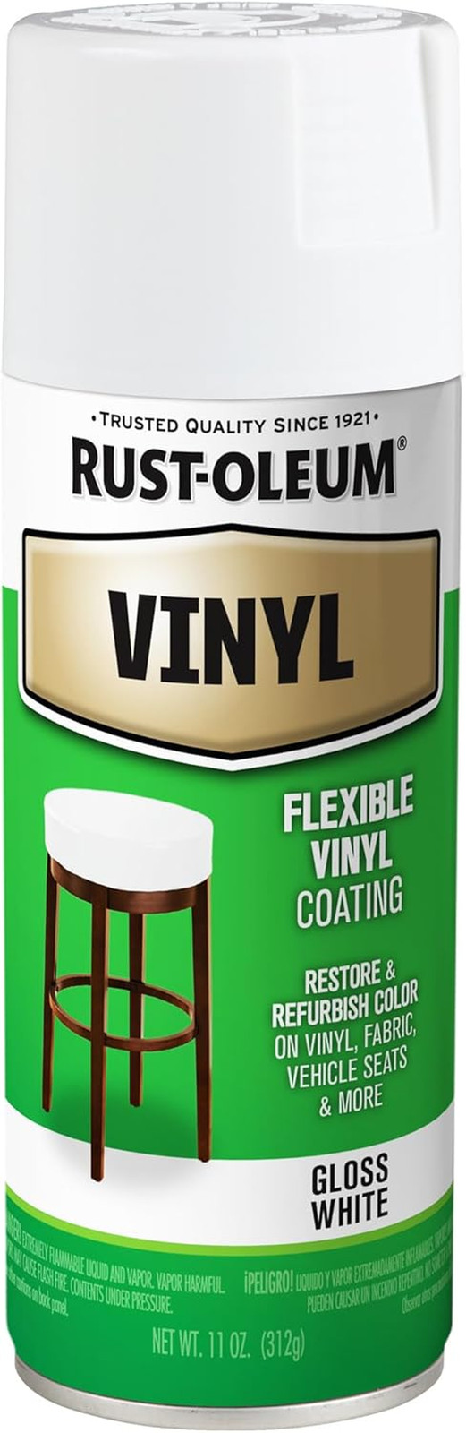 1911830 Specialty Vinyl Spray Paint, 12 Oz, White