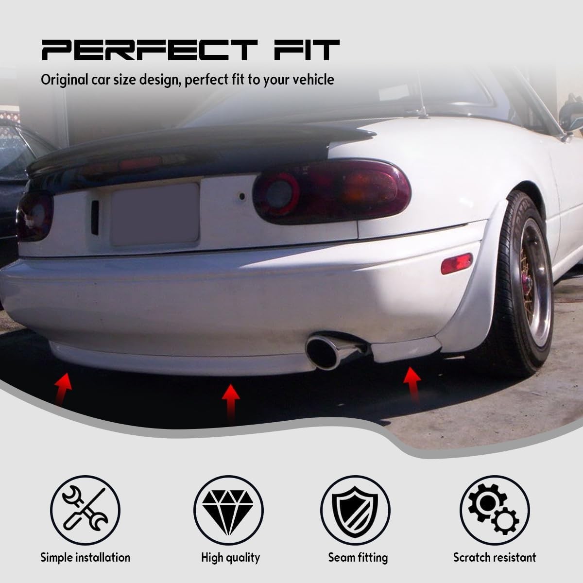 Rear Bumper Lip Diffuser Spoiler, for 1990-1997 Mazda Miata, RS