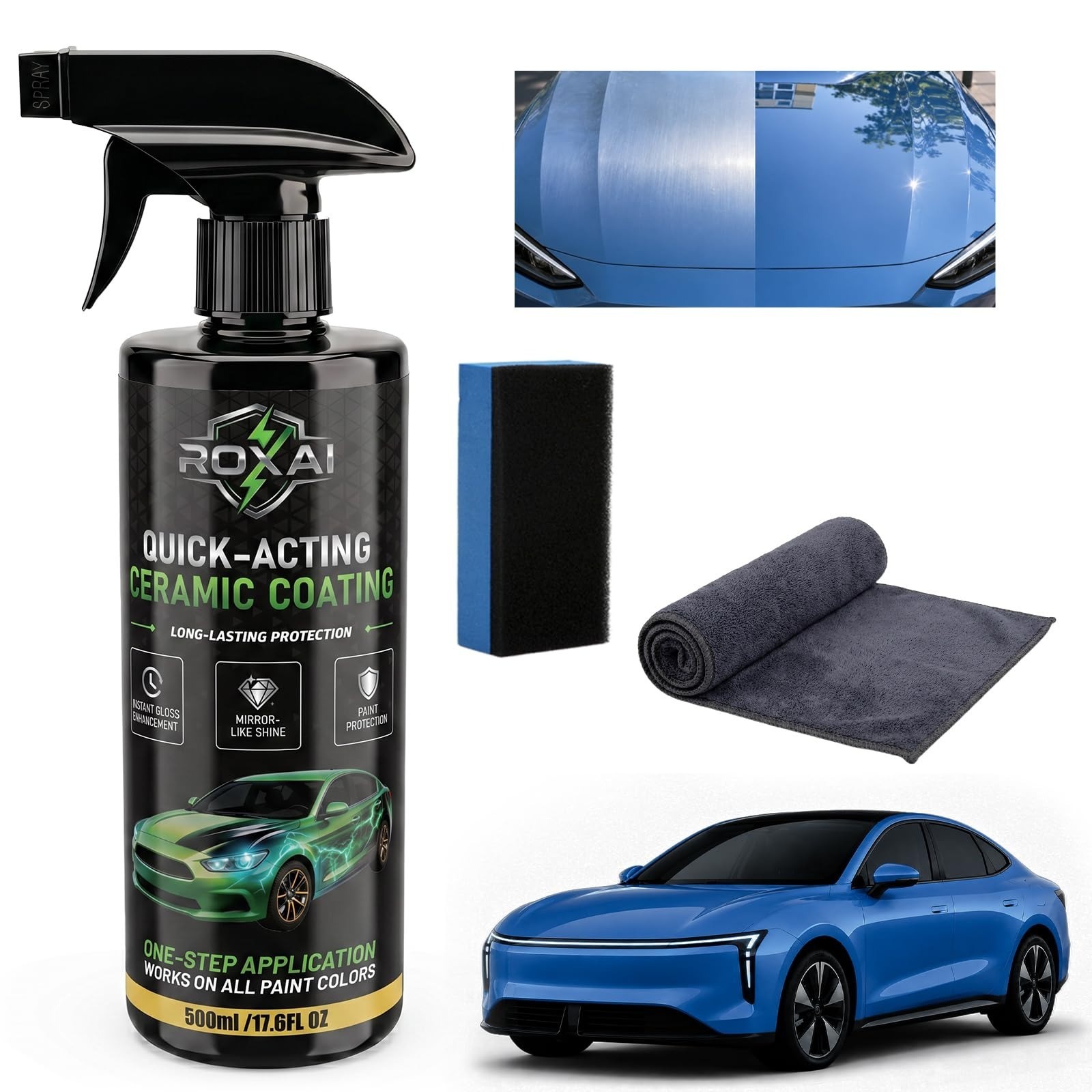ROXAI Hydrophobic Ceramic Spray Wax 17.6 oz – Paint Protection & Shine
