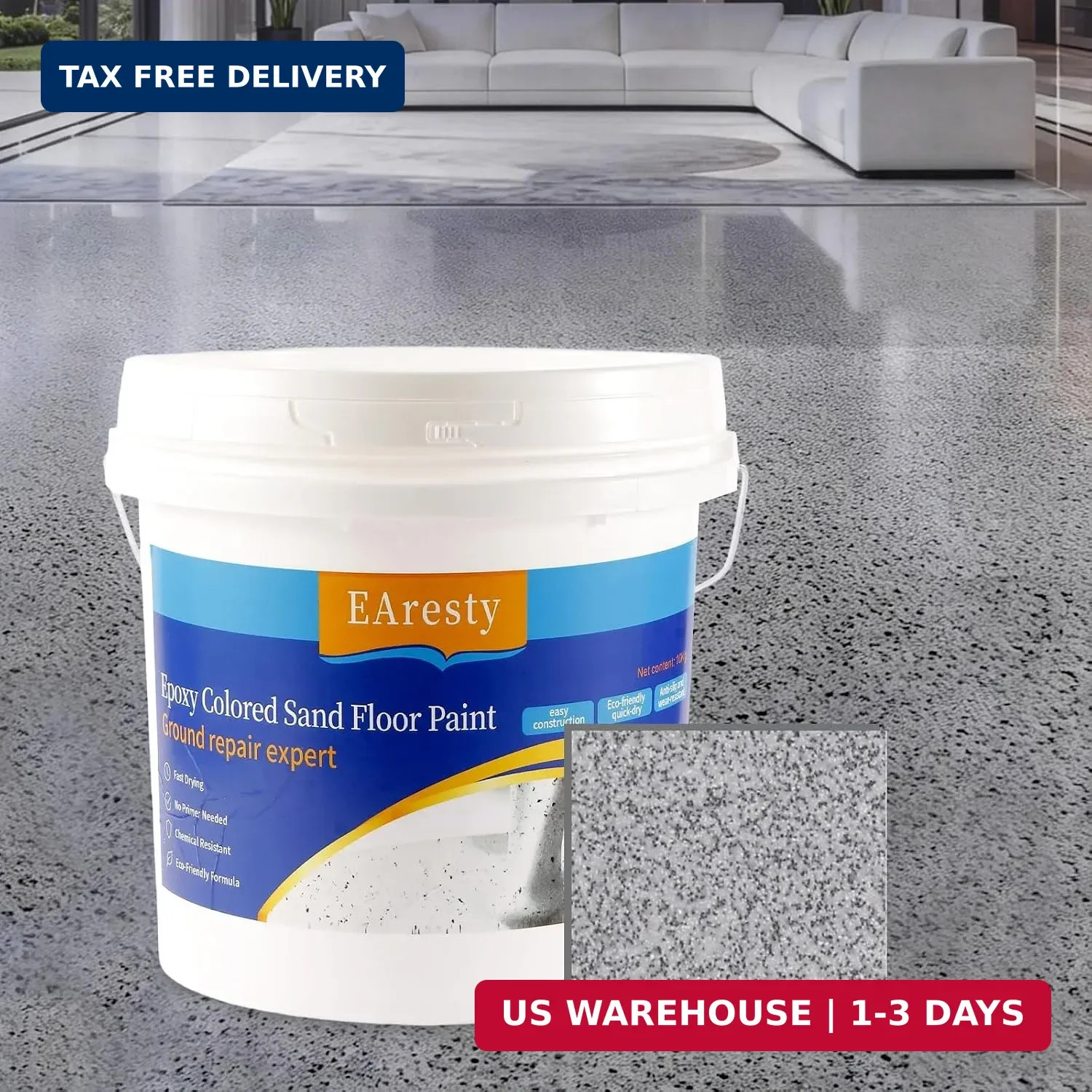 Epoxy Colored Sand Floor Paint, Epoxy Floor Paint For Concrete, High-Gloss Self-