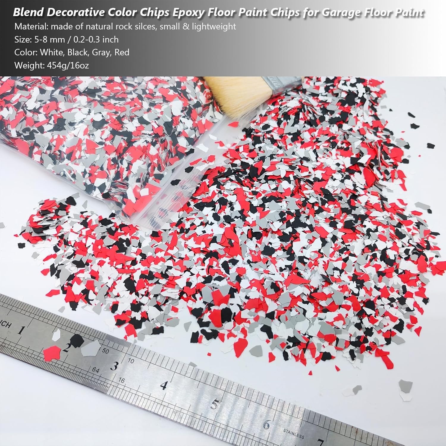 1LB Epoxy Floor Flakes Blend Decorative Color Chips Garage Paint Flakes Concr…