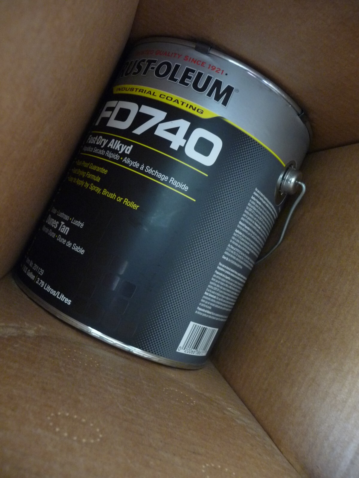 Lot of 2–RUST-OLEUM 201129 FD740 Fast Dry Alkyd Dunes Tan, 1 Gal
