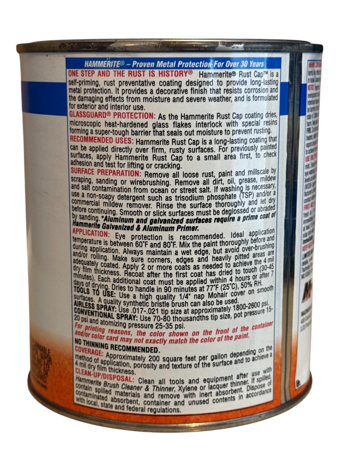 Hammerite Rust Cap Bright Yellow Smooth Finish Paint Metal Kilz 1 Quart, 32oz
