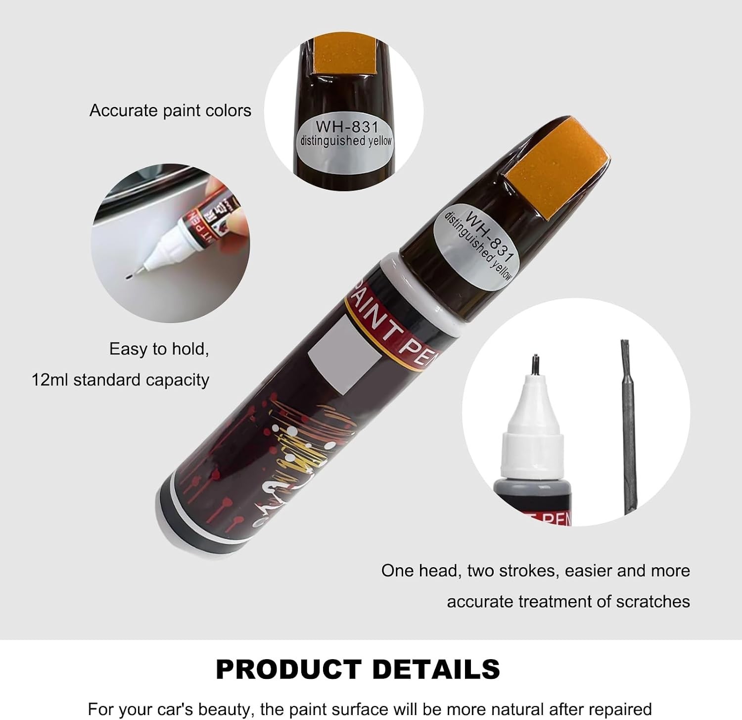 Durable Yellow Car Touch-Up Paint Pen – Ultimate Solution for Vehicle Scratches