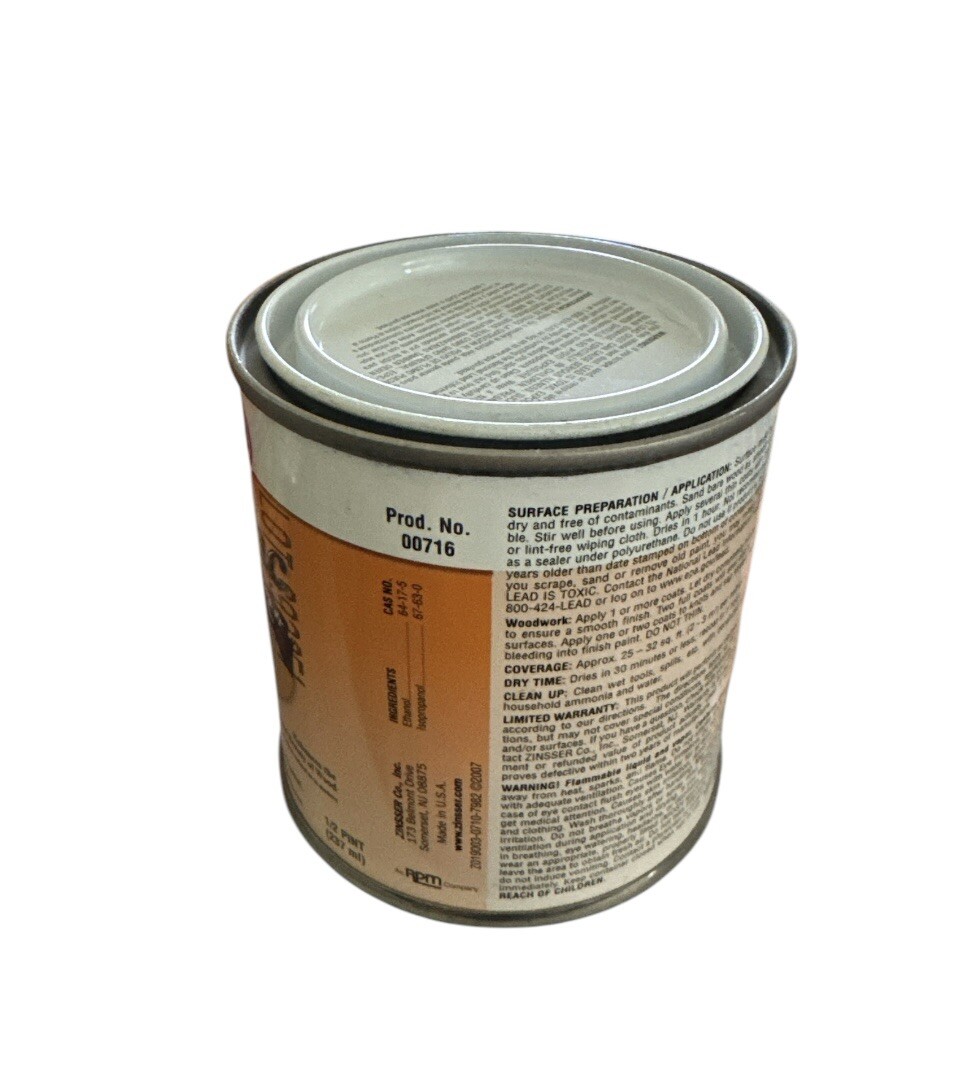 Zinsser Bulls Eye Shellac Amber Traditional Finish & Sealer 1/2pt New