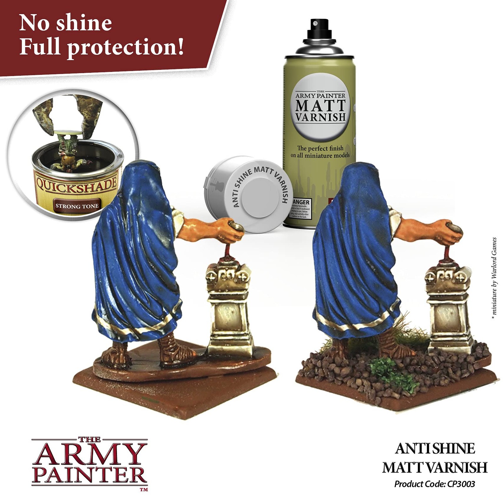 The Army Painter Anti Shine Matt Spray for Miniature Painting – After Quickshade