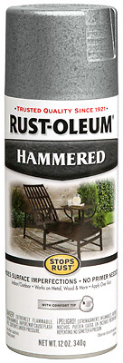 Rust-Oleum 7213-830 Stops Rust Spray Paint, Silver Hammered, 12-oz. – Quantity 6
