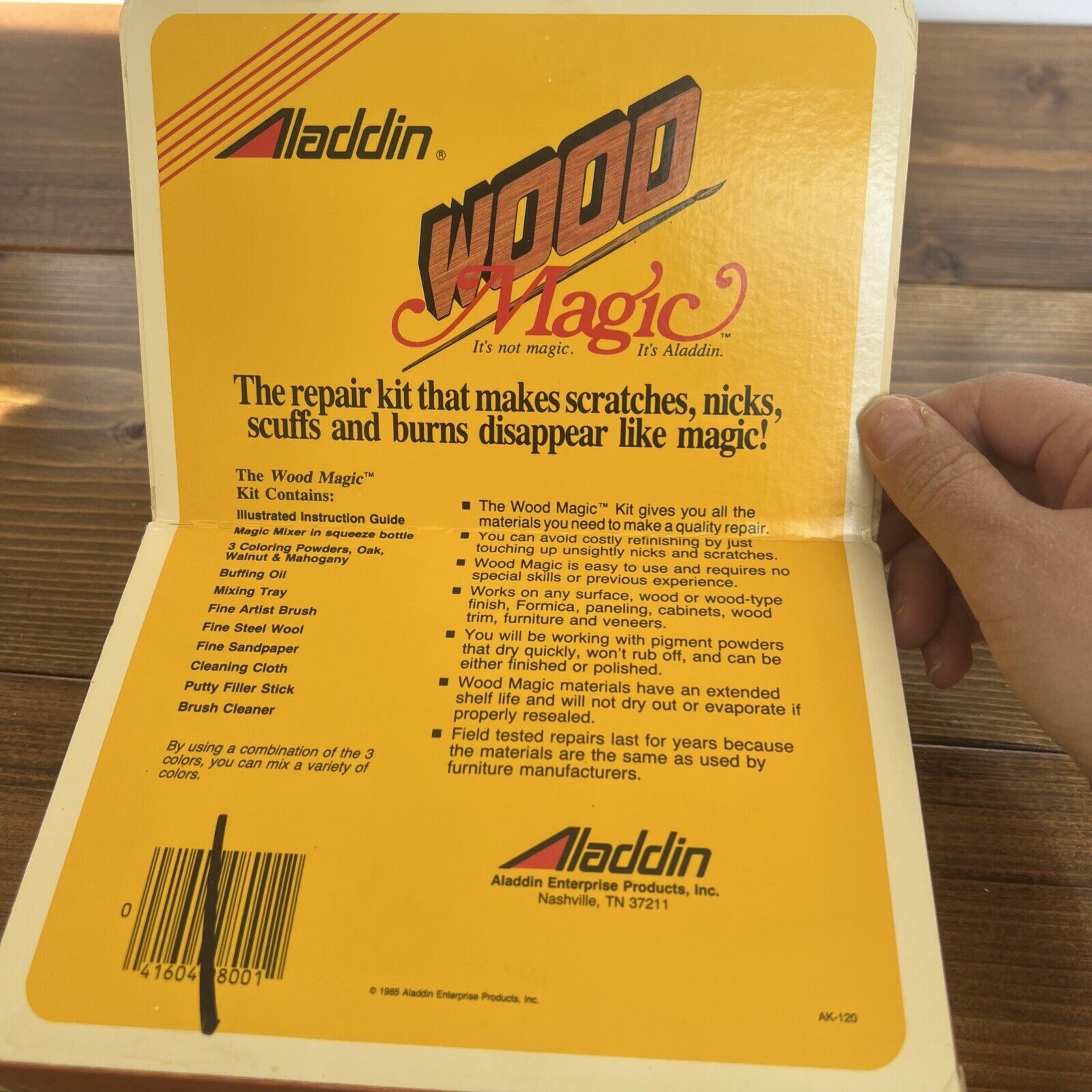 NEW Aladdin Wood Magic Repair Kit Sealed 1985 Furniture Cabinets Formica RARE