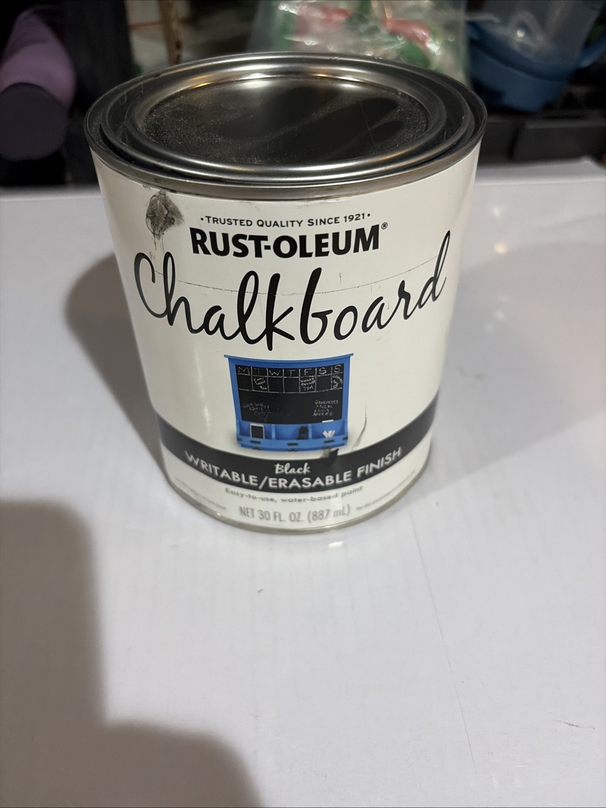 Rust Oleum 30 Fl Oz Chalkboard Paint Indoor Custom Surface Use Black 1 Pack